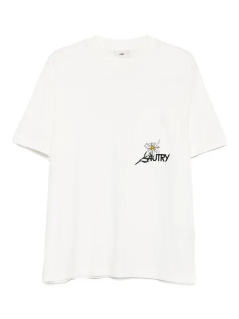 Autry flower-embroidered pocket T-shirt White TSPXS7CW