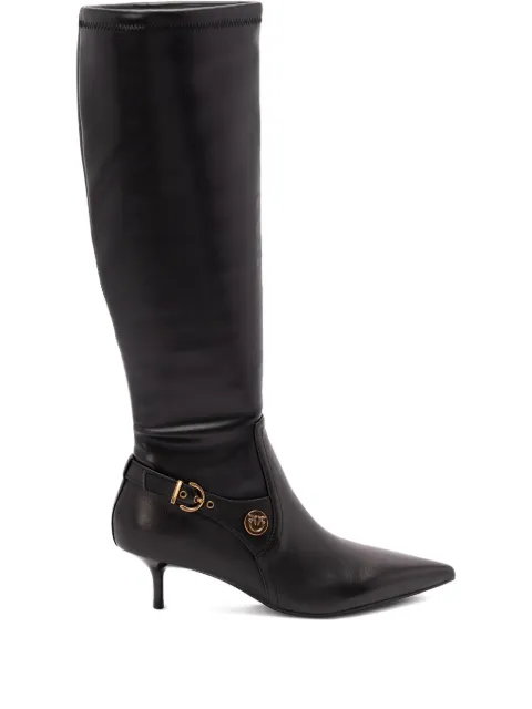 PINKO buckle-detail pointed-toe high boots Black SD0369E028
