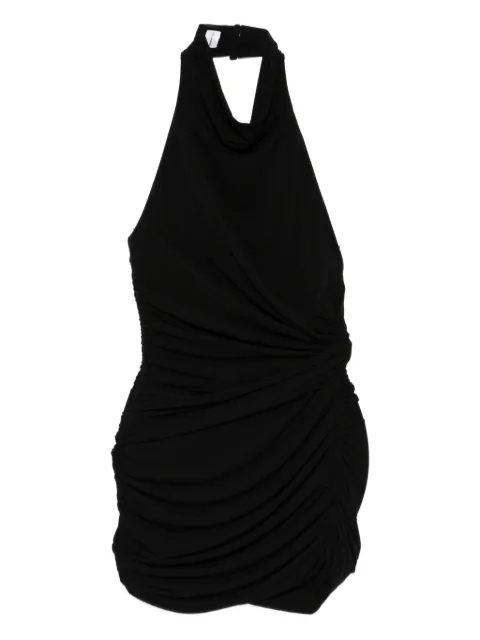 THE ANDAMANE Stella halter-neck ruched mini dress Black T180116BTJP107