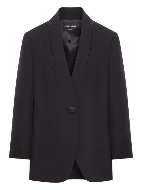 Giorgio Armani sequin-embellished single-breasted blazer Black GW002004AF19421
