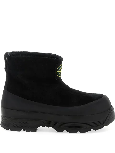Stone Island suede rubber-band boots Black K2SFWS100120S0172