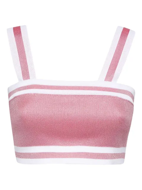 Balmain striped zipped tank top Pink AF2AA001KB41