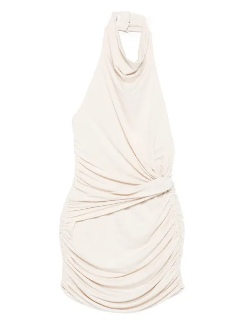 THE ANDAMANE Stella halter-neck ruched dress Neutrals T180116BTJP107