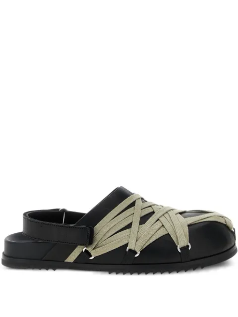 Rick Owens Granola lace-up leather clogs Black RP02E4817LOOW109