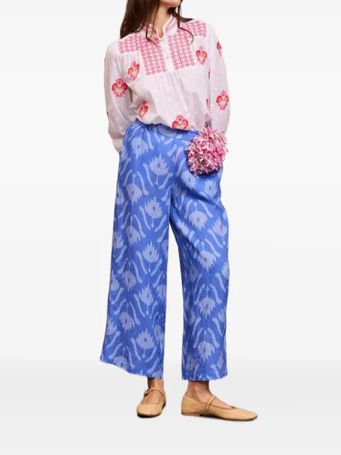 NIMO WITH LOVE linen palazzo trousers Blue FENNELPANTS