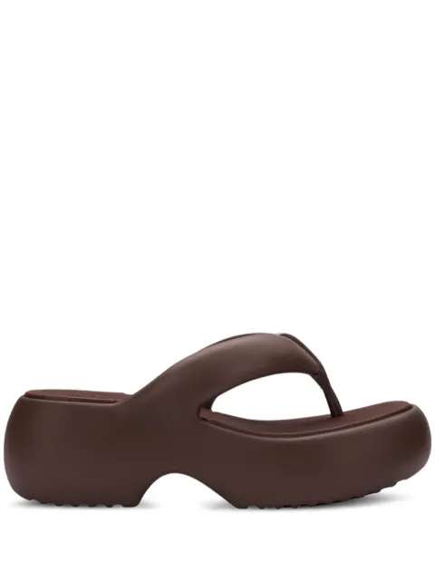 Melissa Free Fuzzy platform flip flops Brown 35875BM441