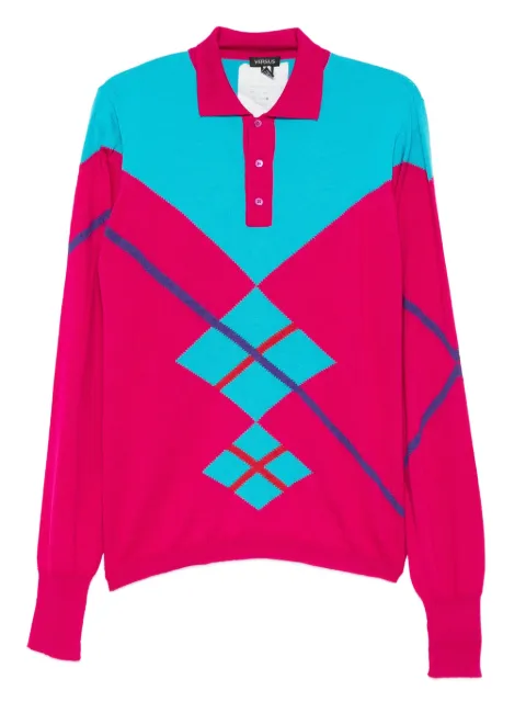 Versace Pre-Owned 2000s colour-block polo sweater Pink VE250QR