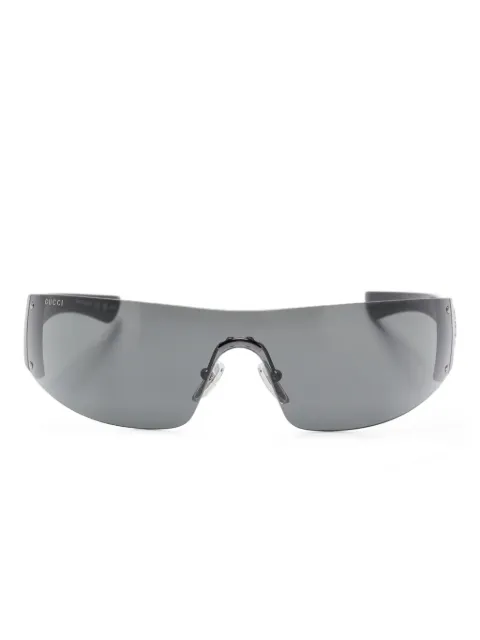 Gucci Eyewear crystal-embellished shield sunglasses Black GG1958S001