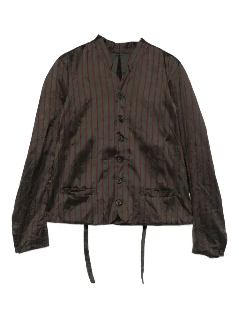 Christian Peau striped button-fastening jacket Brown 0450002