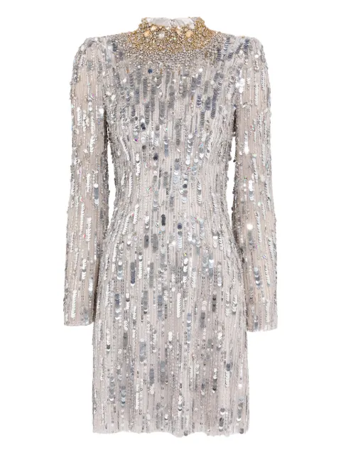 Jenny Packham Passion sequin-embellished mini dress Grey JPEX356