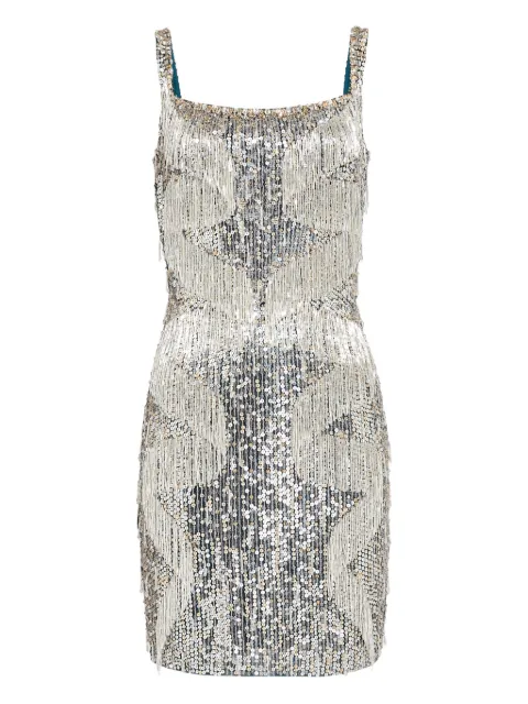 Jenny Packham Tina sequin fringe mini dress Blue JPEX355