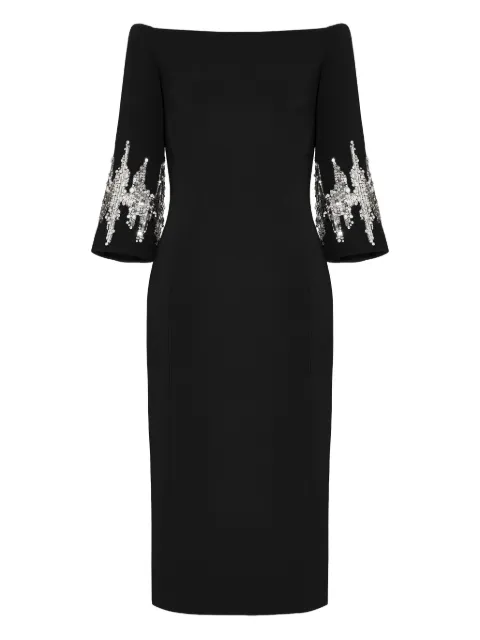 Jenny Packham Aster sequin-embellished midi dress Black JPEX348