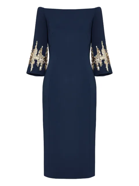Jenny Packham Aster sequin-embellished midi dress Blue JPEX348