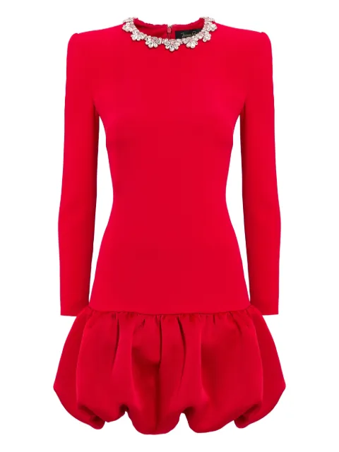 Jenny Packham Puff embellished-neck mini dress Red JPEX349