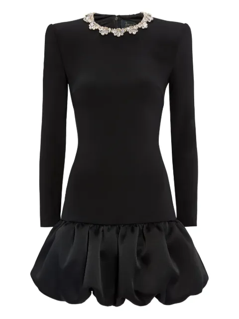 Jenny Packham Puff embellished-neck mini dress Black JPEX349