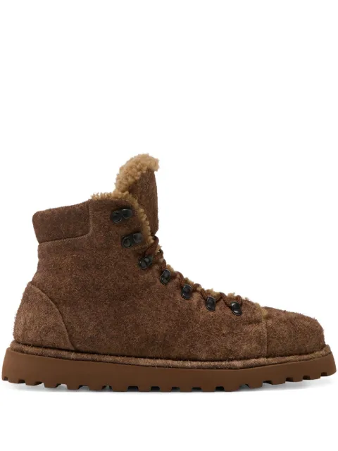 Marsèll Pallottola shearling lace-up boots Brown MWG357MP025
