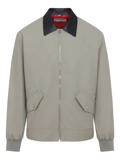 Givenchy leather-trim cotton jacket Grey BM01DX163R