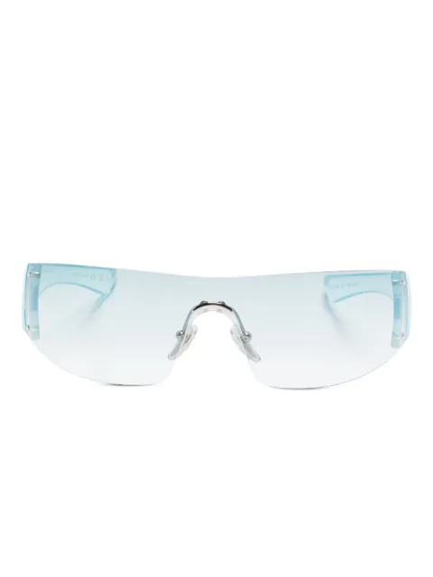 Gucci Eyewear crystal-embellished shield sunglasses Blue GG1958S005