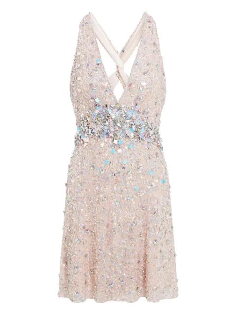 Jenny Packham Pretty Thing V-neck mini dress Pink JPEX360