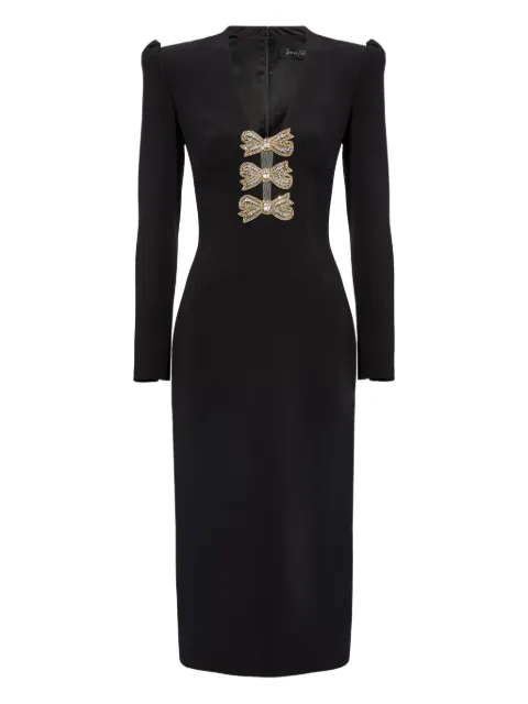 Jenny Packham Carina jewel-embellished midi dress Black JPEX353