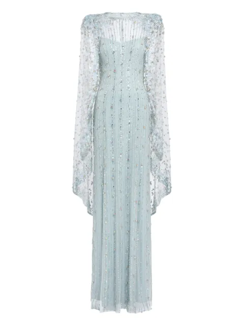 Jenny Packham Blaize sequin-embellished cape maxi dress Blue JPCLS133ZCM