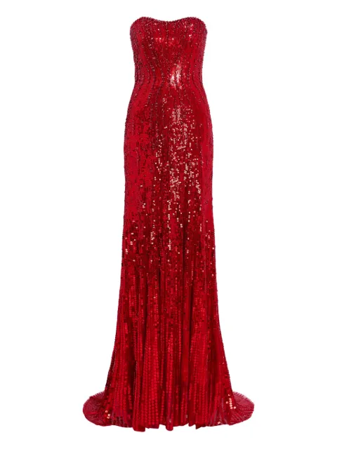 Jenny Packham Sarai embellished strapless maxi dress Red JPCLS153ZCM