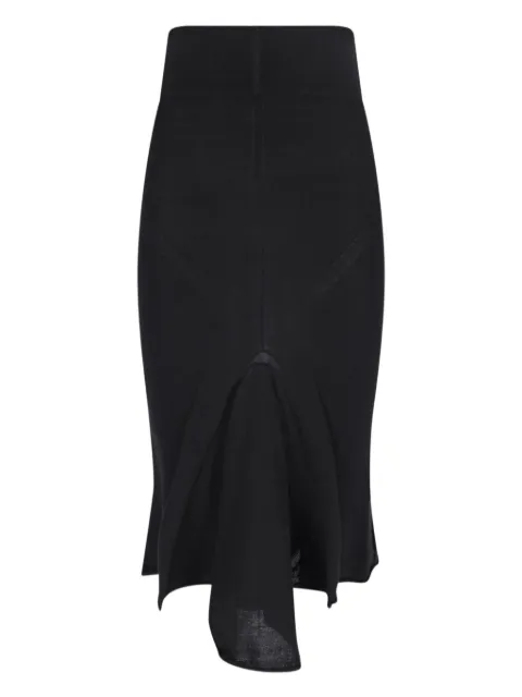 Rick Owens asymmetric fishtail midi skirt Black RP02E4677ML