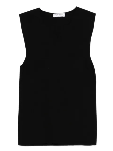 Saint Laurent Pre-Owned 1990s shoulder-detailed top Black SL250QM