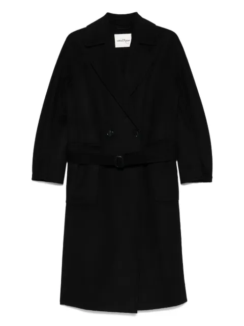 Ottod'Ame belted double-breasted coat Black DJ00112