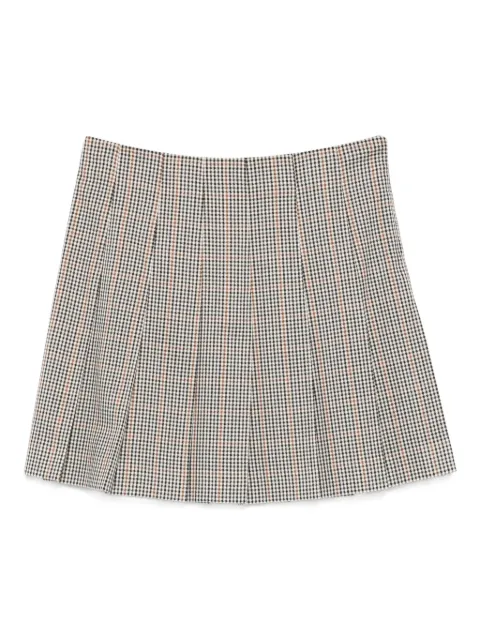 MSGM pleated checked mini skirt White 3941MDD14P257619