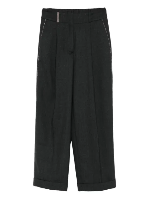 Peserico embellished-cuffed trousers Grey P04579U02660