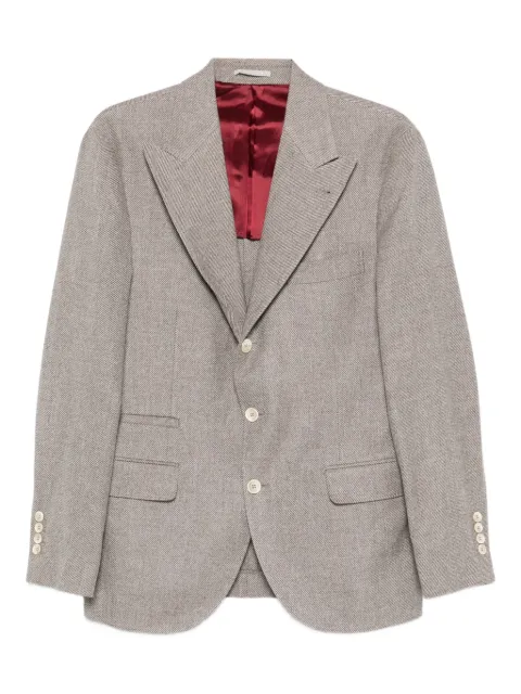 Brunello Cucinelli three-button wool blazer Neutrals MV4147BFDC004