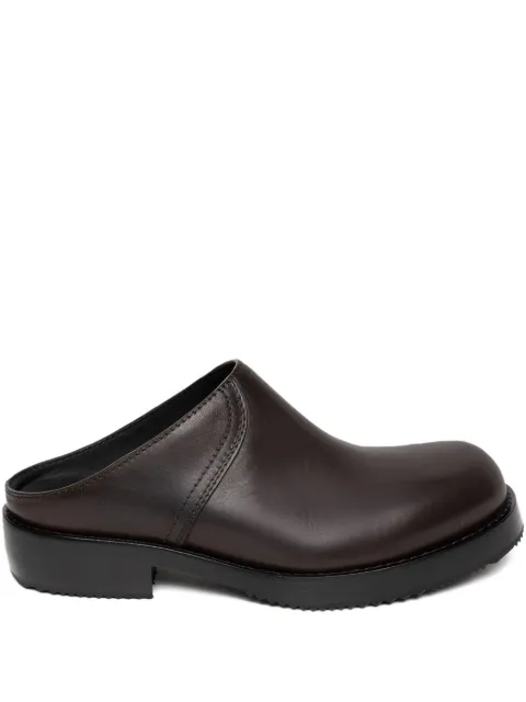 DRIES VAN NOTEN leather slip-on clogs Brown 252021705105