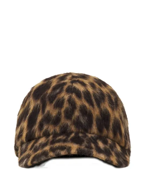 Lanvin leopard-print cap Brown AMHANCA11VLPH25