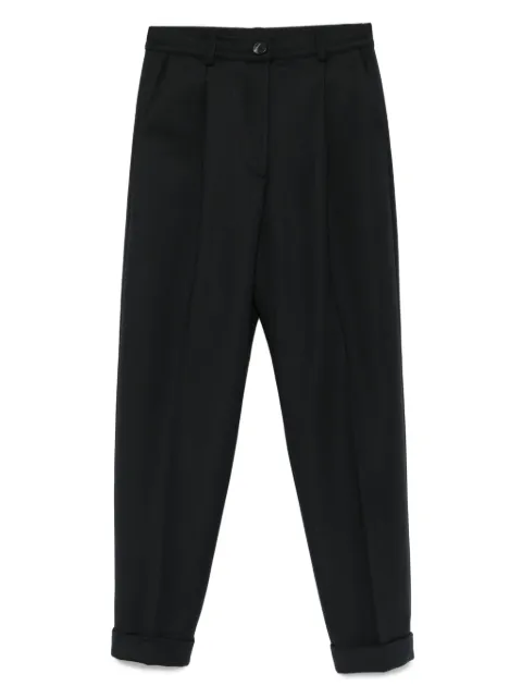 ALPHA STUDIO pleated turn-up cuffs trousers Black AD4722Q