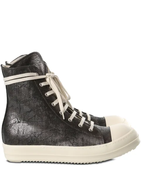 Rick Owens DRKSHDW metallic-effect lace-up sneakers Brown DU02E7800BZMC