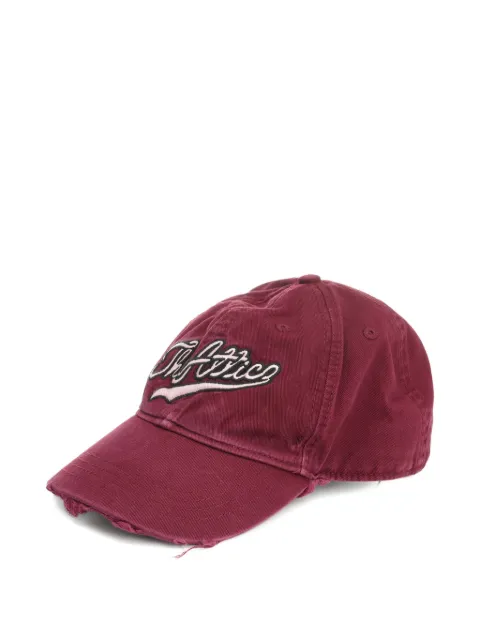 The Attico logo-embroidered frayed-edge baseball cap Red 251WAC00039CCC107MA