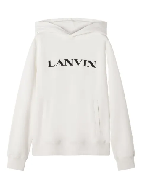 Lanvin logo-embroidered hoodie White RMHO0005F300H25