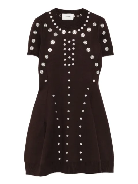Coperni embellished short-sleeve mini dress Brown COPML164Y3019