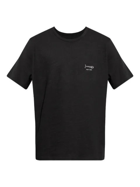 rag & bone fish-embroidered cotton T-shirt Black RF3825FT2GM
