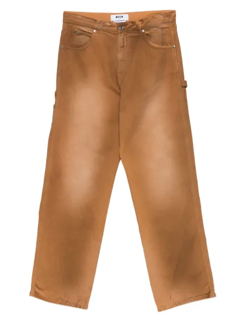 MSGM faded cotton trousers Brown 3940MP237TS257760
