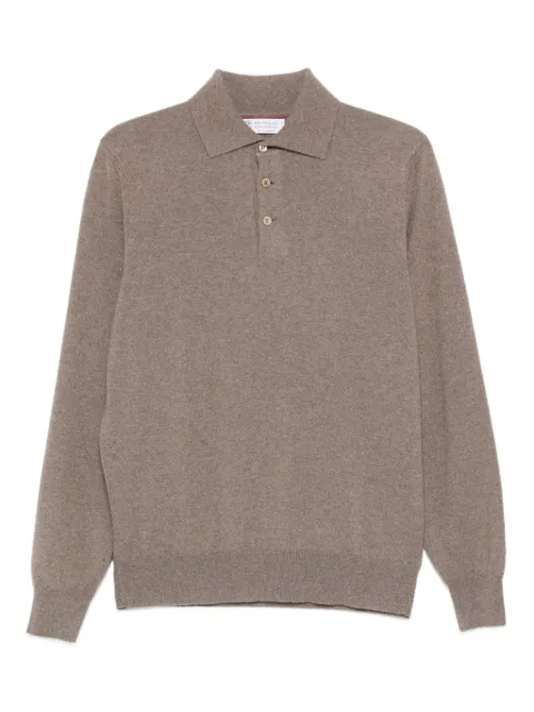 Brunello Cucinelli polo-neck cashmere sweater Brown M2200295
