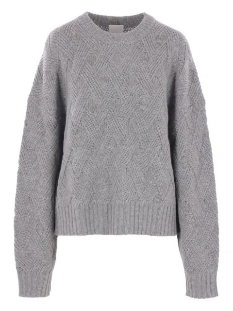 Allude cable-knit crew-neck sweater Grey 2551769183