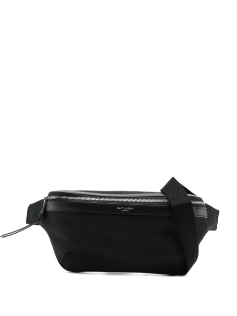 Saint Laurent leather-trimmed zip belt bag Black 557831FAE94
