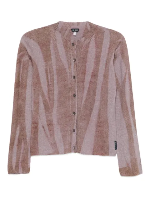 Giorgio Armani Pre-Owned 2000s stripe wool cardigan Purple AR250QA