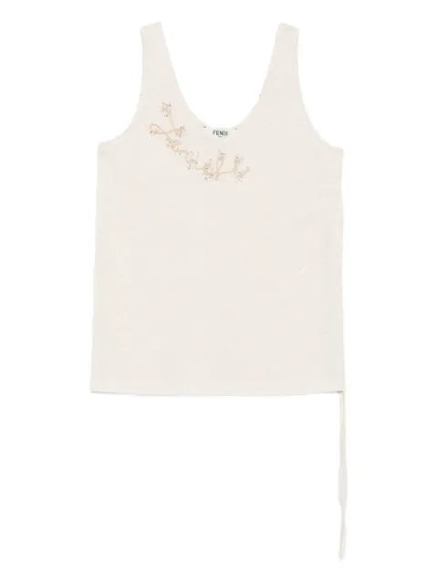 FENDI embellished tank top Neutrals FS9735ASMH