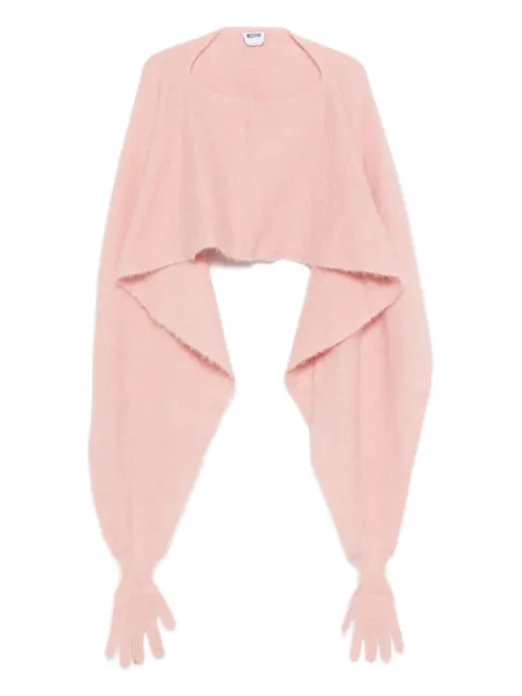 Moschino alpaca wool glove-detail jacket Pink A33805506