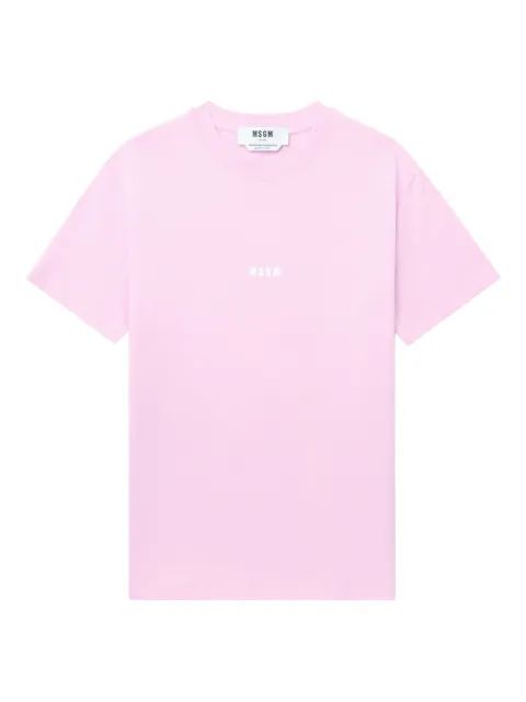 MSGM logo-print cotton T-shirt Pink 3941MDM500257798