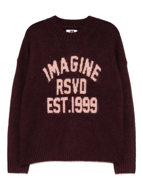 izzue slogan-intarsia jumper Red IZXKNW00469X