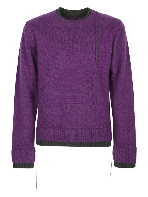 sacai double-layered ribbed sweater Purple 2503840M476